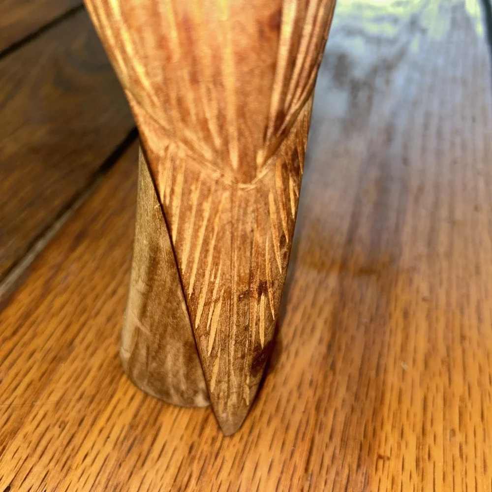 VTG‎ Hand Carved Wooden Parrot On Pillar Mikafi 9